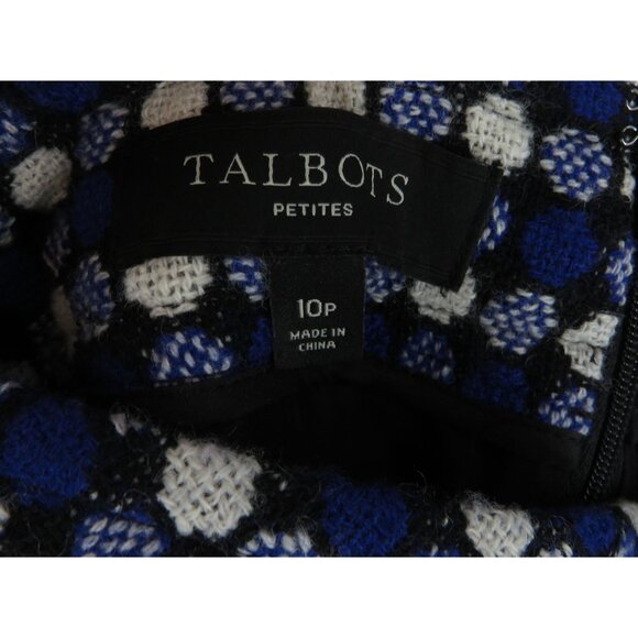 Talbots Petites 10P Blue White Black Skirt - Picture 3 of 4